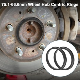 TUCKBOLD Car Wheel Hub Centric Rings Durable Wheels Center Shaft Shock Absorbing Hubrings Black 4 Pcs OD 75.1mm to ID 66.6mm Polycarbonate