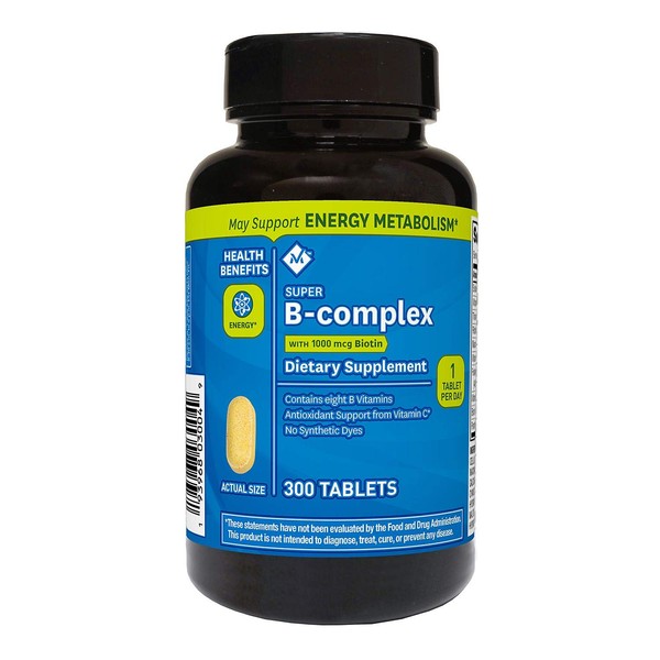 Member's Mark Super B-Complex with Biotin Vitamin B and Vitamin C (1 Bottle (300 Tablets))