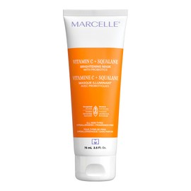 MARCELLE Marcelle Vitamin C + Squalane Brightening Mask with Probiotics, Face Mask, All Skin Types, Moisturizing & Firming, Vegan, Cruelty-Free, Hypoallergenic, Fragrance-Free, Non-Comedogenic, Clean, 75 mL
