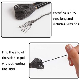 SULOLI Grey Embroidery Thread,Sewing Thread Kit Embroidery Threads Grey Series Cross Stitch Floss (14 Skeins Per Pack)