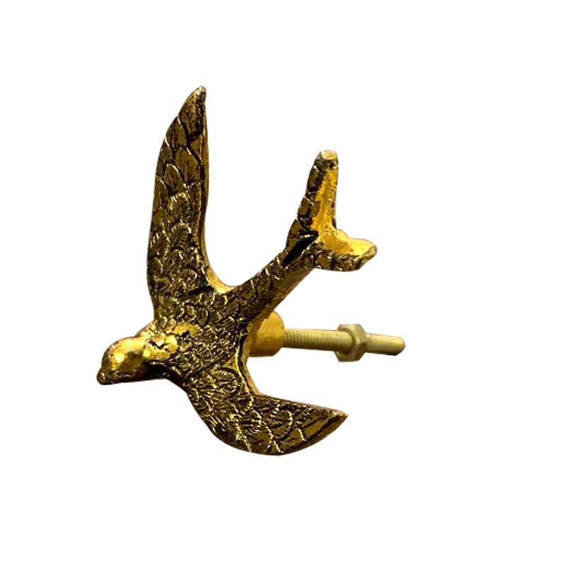 Perilla Home Set of 6 Decorative Eagle Shape Copper Knobs
