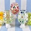 Folkart CNJYK3 Cute, Handmade, Glasswork, Mossa, Foot Lamp, Flower, Yellow