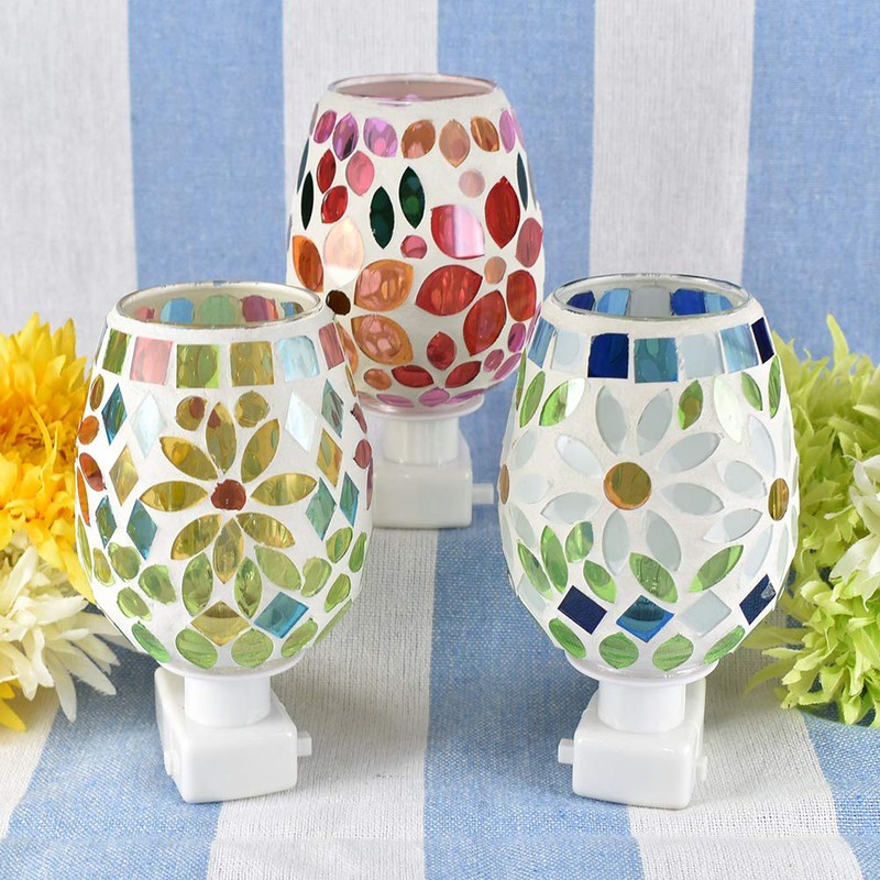 Folkart CNJYK3 Cute, Handmade, Glasswork, Mossa, Foot Lamp, Flower, Yellow