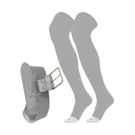 TCK Prosport Baseball Socks and Belt Combo Over the Knee (Grey, X-Small) - Grey,X-Small
