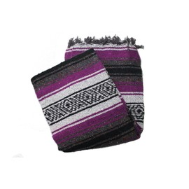 Batty Bargains Hand Woven Acrylic Mexican Blanket (Purple)