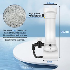 Upgraded 320 Pool Chlorinator Automatic Chlorine/Bromine Inline Feeder Compatible with pentair Rainbow 320 Chlorinator, R171096 Feeder for Various Online and Offline Pools and spa Centers