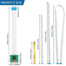 Frienda 1 Pcs Camera Video Module 5 Megapixel 1080p Mini Webcam Sensor OV5647, 5 Flexible Ribbon Cables 6/ 11.8/ 19.69/ 39.37" Flexible Ribbon for Pi 4, 6.3" Compatible with Raspberry Pi Zero
