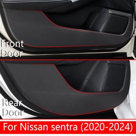 LUNQIN Car Door Anti Kick Pad for Nissan Sentra Accessories Protector 2020 2021 2022 2023 2024 2025 Mat Dirty Collision Stickers Inner Decorative