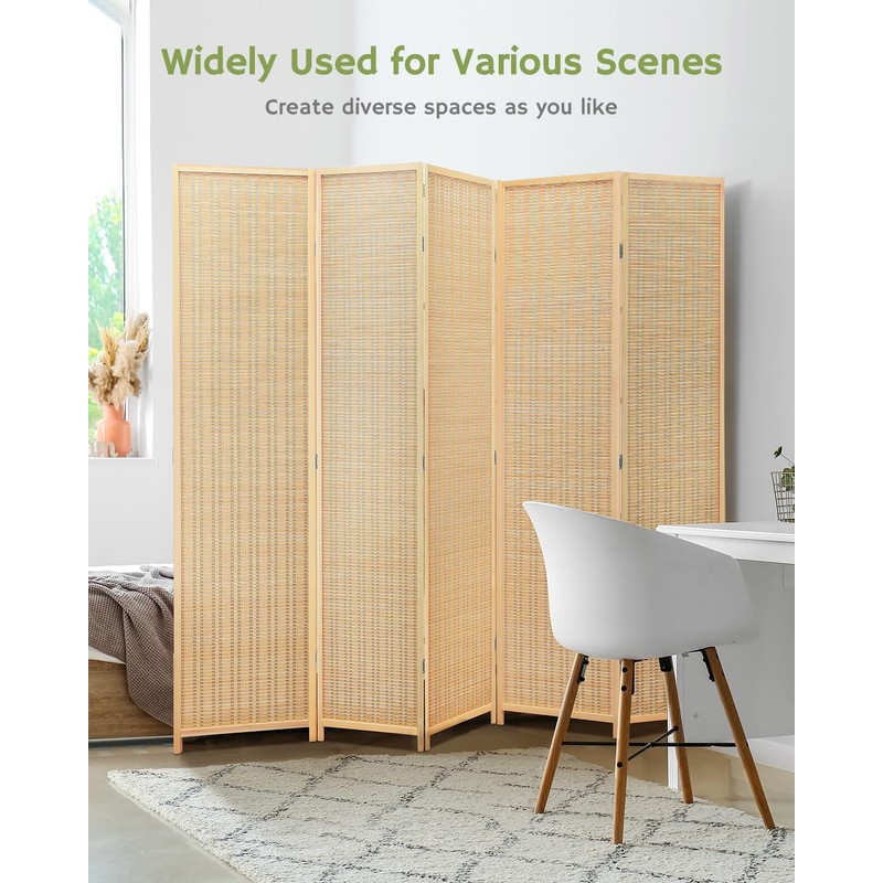 JOSTYLE Room Divider Folding Privacy Screen, 5 Panel Room Dividers