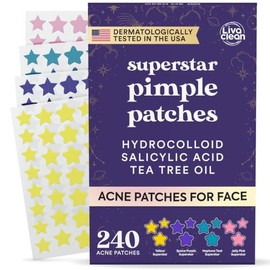 LivaClean 240 Parches para Acne Estrellas Pimple Patch, Parche Hidrocoloide Acne, Estrellitas para los Granos