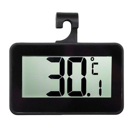 Meichoon UD05 Refrigerator Thermometer, Digital Display for Fridge and Freezer, with Adjustable Stand, High Precision Waterproof Electronic Thermometer, Black