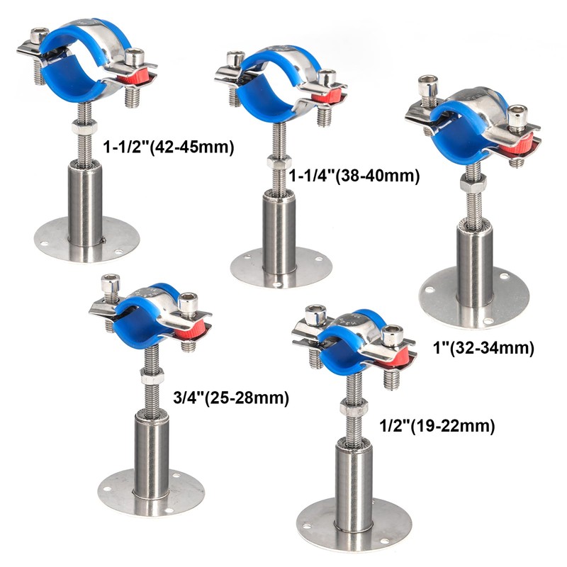 Kodilin 4PCS 304 Stainless Steel Wall Mount Ceiling Mount Pipe