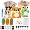 3Pcs Crochet Kit for Beginners,Ergonomic Adorable Animal Crochet Starter Pack