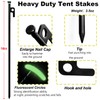 12Pcs Tent Stake with Hammer Set, 16in Tent Stakes Heavy