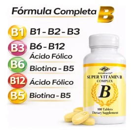Complejo B 100 Capsulas Vitamina B1 B6 B12 Energia                                                                                                    