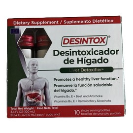 Desintoxicador de Hígado Liver Support – 10 Drinkable Bottles, 10ml Each, Promotes Healthy Liver Function, Dietary Supplement for Wellness & Fitness