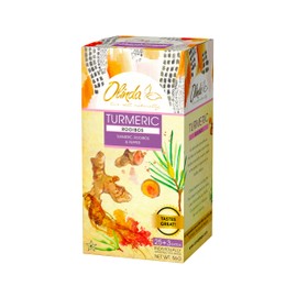 Olinda Turmeric Rooibos and Pepper Herbal Tea Organic Caffeine Free Tea 28 Tea Bags Hot or Cold Brew