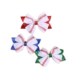 BBTDIN White Softball Hair Clip Bowknot Cheerleading Girls Hair Accessories