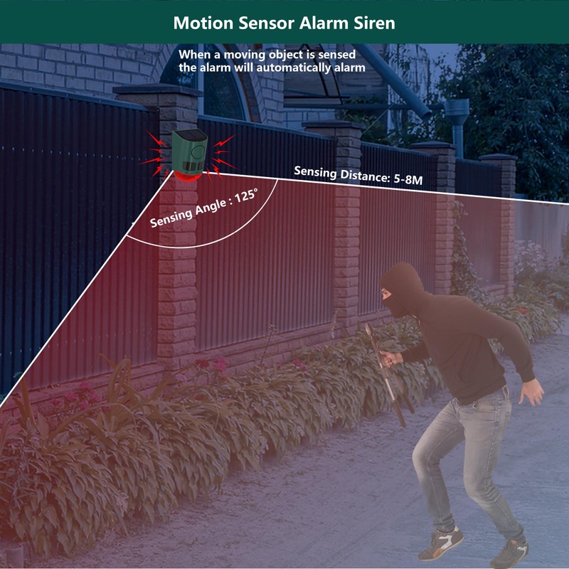 Comboss Solar Motion Sensor Alarm with ultrasonic, Motion Sensor Dog