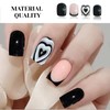 Kabwea Artificial Nails Set 24 Pieces, Black and White French