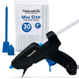 Dual Temp Glue Gun Kit with built-in stand, 30 Mini Glue Sticks With 3-In-1 Crafting Tool & Pointed Tip Finger Guard. Glue Sticks for Glue Gun. Hot Glue Guns Mini.