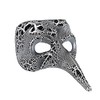 LONG NOSE VENETIAN MASK SILVER/BLK FOR FANCY DRESS ACCESSORY