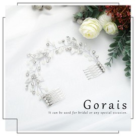 Gorais Peines de novia de cristal para el pelo de novia, piezas de pelo de novia, accesorios para el cabello para mujeres y niñas (B-plateado)