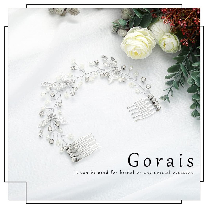 Gorais Peines de novia de cristal para el pelo de
