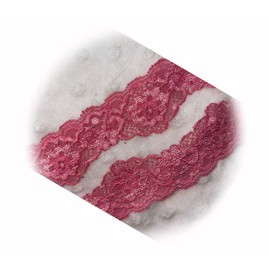 New 5 Yards Bubblegum Pink Scalloped Stretch LACE Galloon 1.25" Wide Elegant Cute Unique Stunning Style Pretty Ribbons LACEAI00192