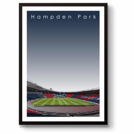 GroundDesigns HAMPDEN PARK Football Gift Stadium Art Unframed A3 Print SCOTLAND