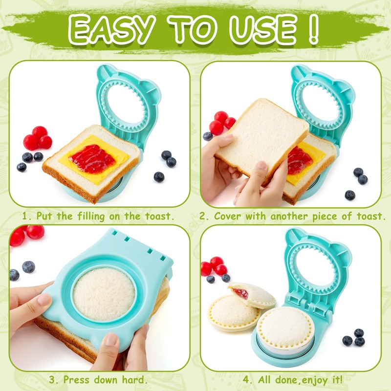 Nifogo Uncrustable Sandwich Cutter Maker, Large Sandwich Cutter and Sealer
