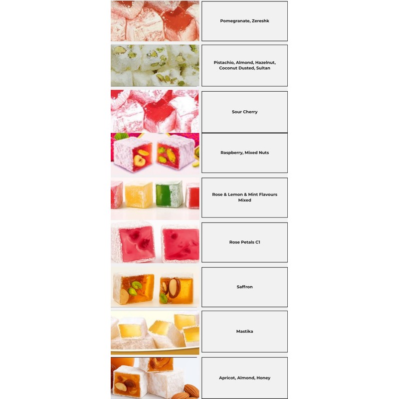 Hazer Baba Turkish Delight Candy, Pomegranate & Zereshk Flavored, Gourmet