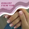 Bright White Press-On Nails - Short Square French Tip Fake