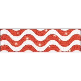 Trend Enterprises Wavy Sparkle Plus Bolder Borders (10 Piece), 2-3/4" x 429"/35.75', Red