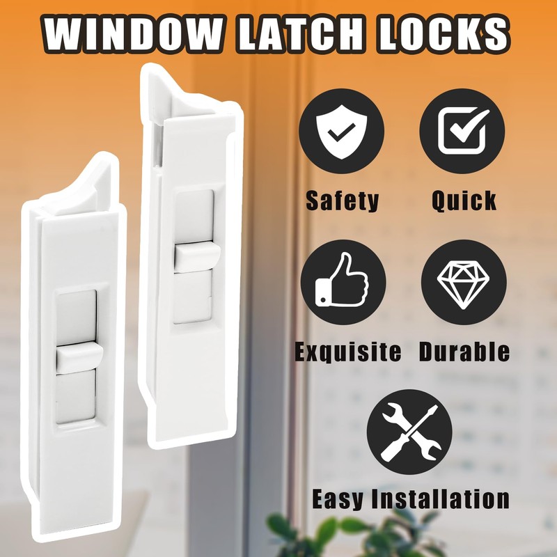 Biaungdo 2 Pairs Tilt Latch, Plastic Construction Window Tilt Latch