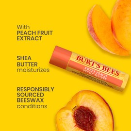 Burt’s Bees® 100% Natural Origin Moisturizing Lip Balm, Sweet Peach, 1 Tube in Blister Box