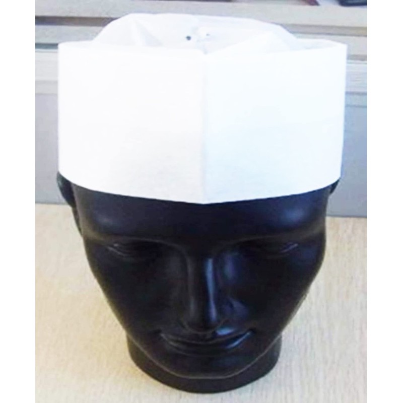 MBK Japanese Cook Hat, Non-woven Chef Hat, Adjustable Size, Square