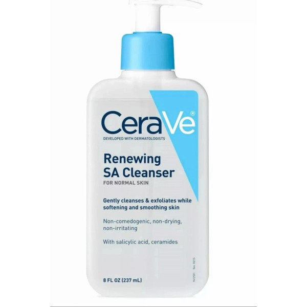 CeraVe Renewing SA Cleanser, Salicylic Acid Gel Face Wash For