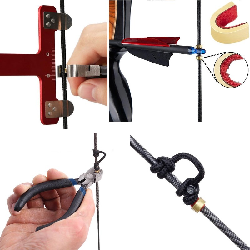 Archery Bow String Nocking Points Set with T Square Ruler