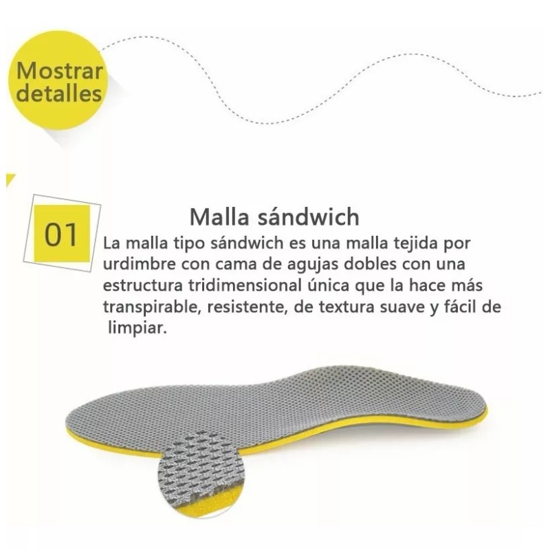 TECNOLOGÍA INFINITA Plantilla Ortopedica Transpirable,pie Plano,fascitis Plantar