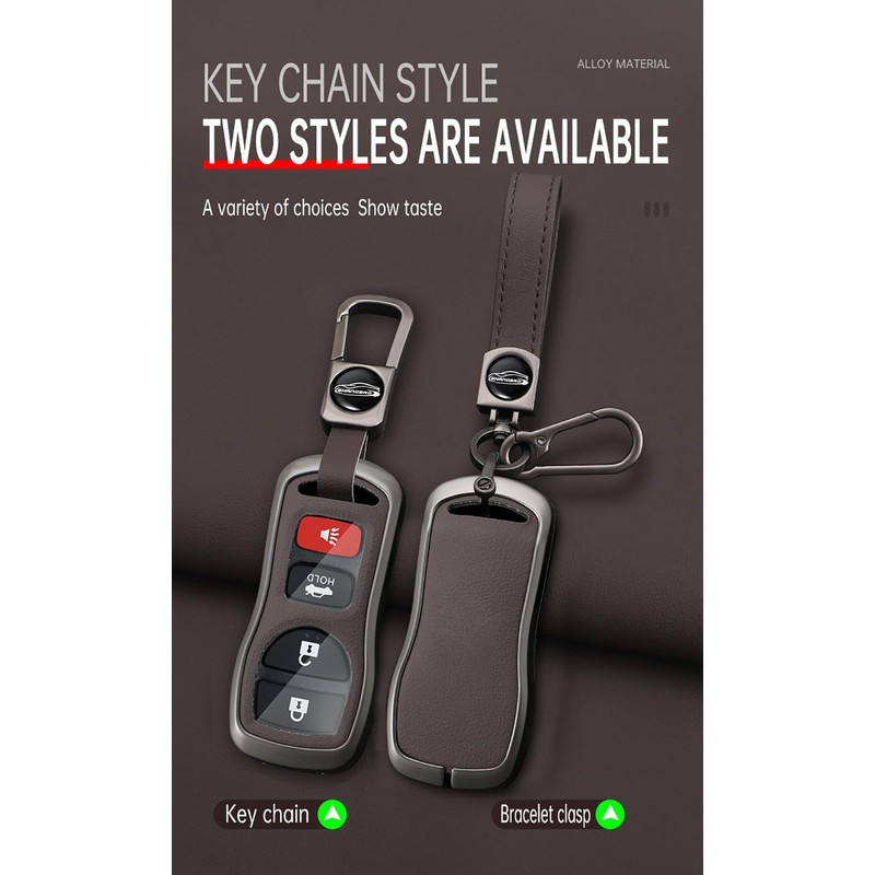 TECART Zinc Alloy Key Case fit for Nissan Frontier Pathfinder