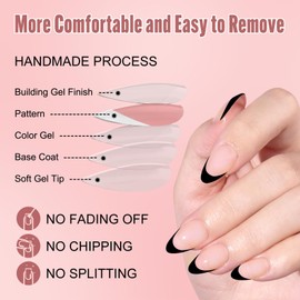 ZAHRVIA Press On Nail Gel Nails Salon Acrylic Natural Collection Square False Nails Medium Length Includes 30 False Nails, Nail File, Nail Glue Pads and Manicure Sticks