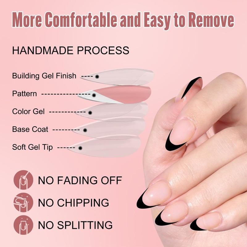 ZAHRVIA Press On Nail Gel Nails Salon Acrylic Natural Collection