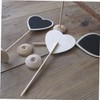 Alipis Wooden Message Blackboard Base 12pcs Heart Shape Cards Holder