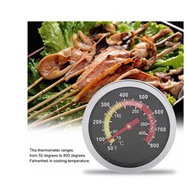 Termómetro de Horno y Parrilla con Esfera Grande y Rango de 50 a 400 C para Asar Carnes y Hornear en Cocina con Carcasa de Acero Inoxidable y Soporte 