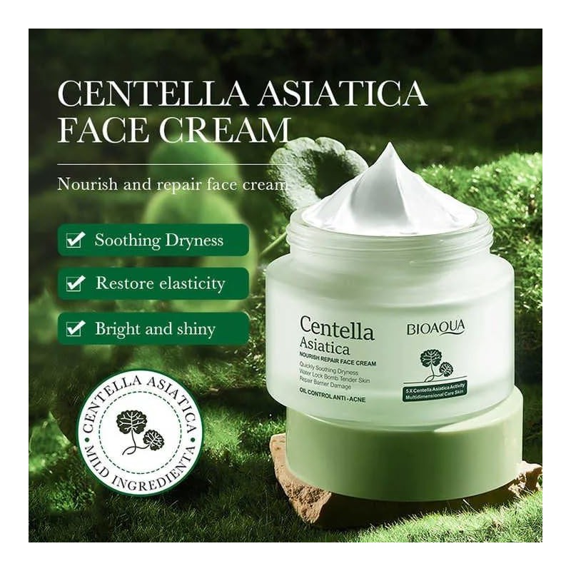 BIOAQUA Crema Facial Centella Asiatica Nourish Repair, Control de Aceite
