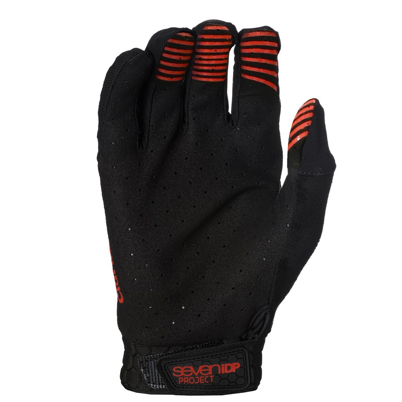 7 iDP Project Full Finger MTB Cycling Racing Gloves (Black/Red