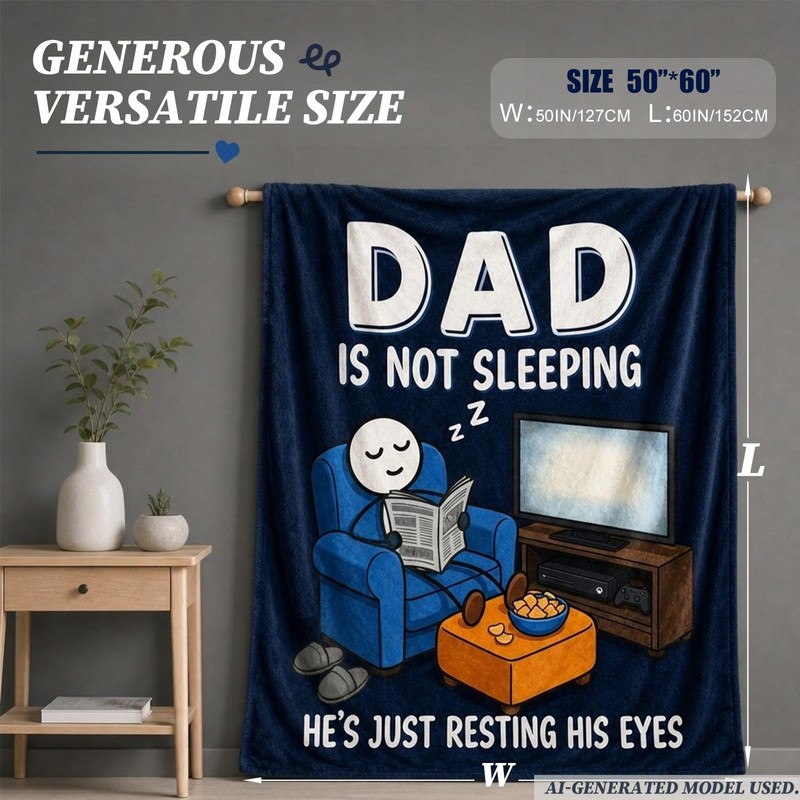 Ao Yee ZGL Fun Father Resting Flannel Blanket,Novelty Dad Gifts
