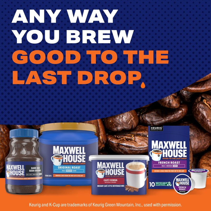 Maxwell House Instant Cafe-Style Beverage Mix, Easy to Prepare, 1