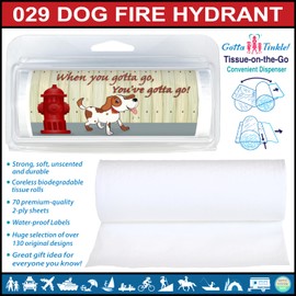 Premium Mini Toilet Paper Rolls for Travel | Travel-Size | Convenient Plastic Dispensers | Bathroom & Potty Humor (3-Pack) (029 Dog Fire Hydrant)